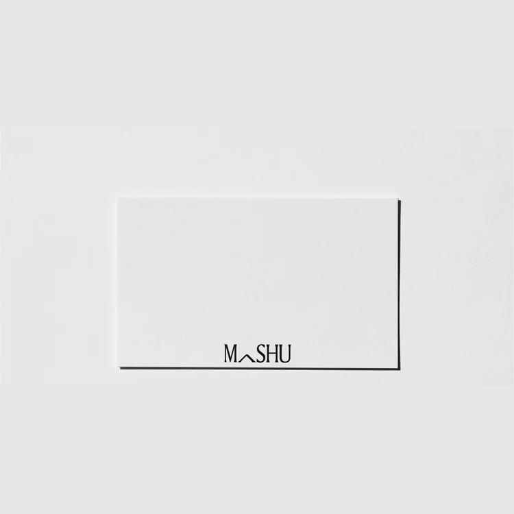 MASHU brand card, front