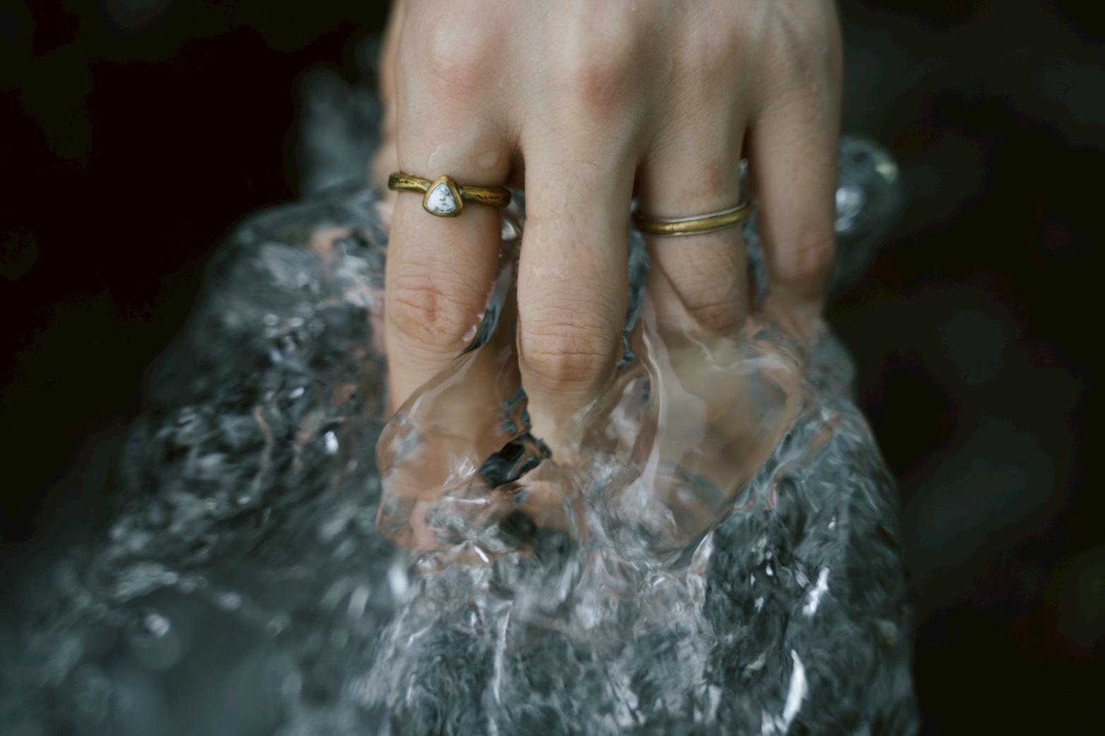 Stone ring, worn in water